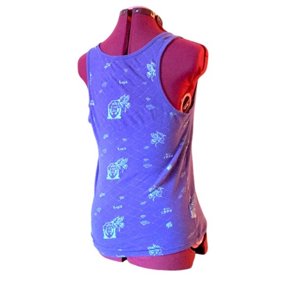 LOGIK - Purple Tank Top with silver crown diamond print - small - Picture 2 of 10